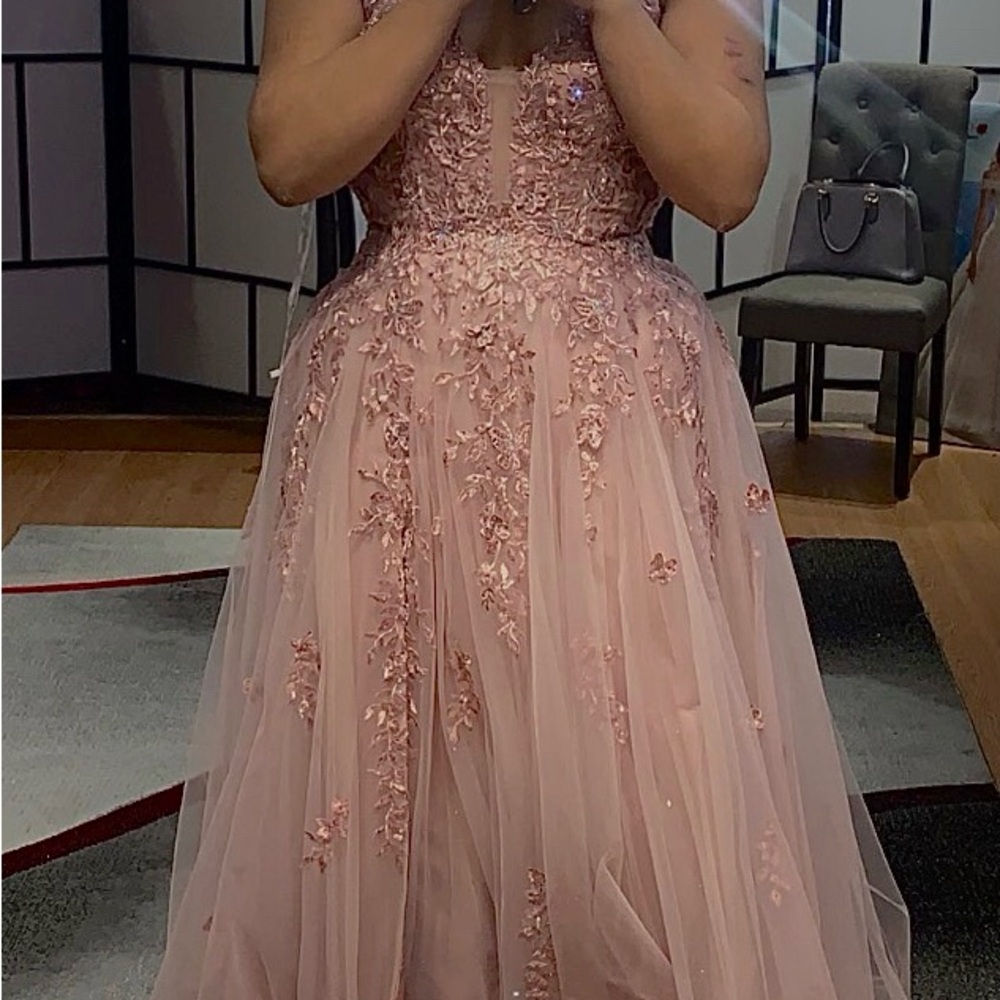 Chic Pink Floral Gown